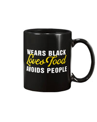 Thumbnail for Gifts Mug Wears Black Loves Food Avoids People Ceramic Coffee Mug – Beer Stein – Water Bottle – Color Changing Mug Creative Gift for Family and Friend 11oz Mug