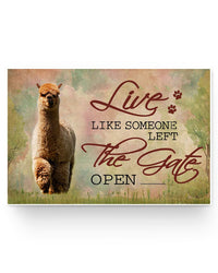 Thumbnail for iWow Personalized Poster Cute Alpaca Walking Live Like Someone Left The Gate Open 36x24 Poster