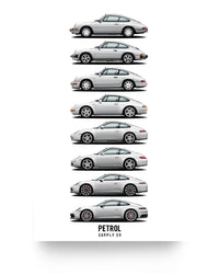Thumbnail for Poster Gifts Beautiful Car Porsche 911 Generations Years Petrol Supply Co Family Friend Gift Unisex, Wedding, Anniversary, Awesome Birthday Perfect Happy Birthday Decor Bedroom, Living Room 24x36 Poster
