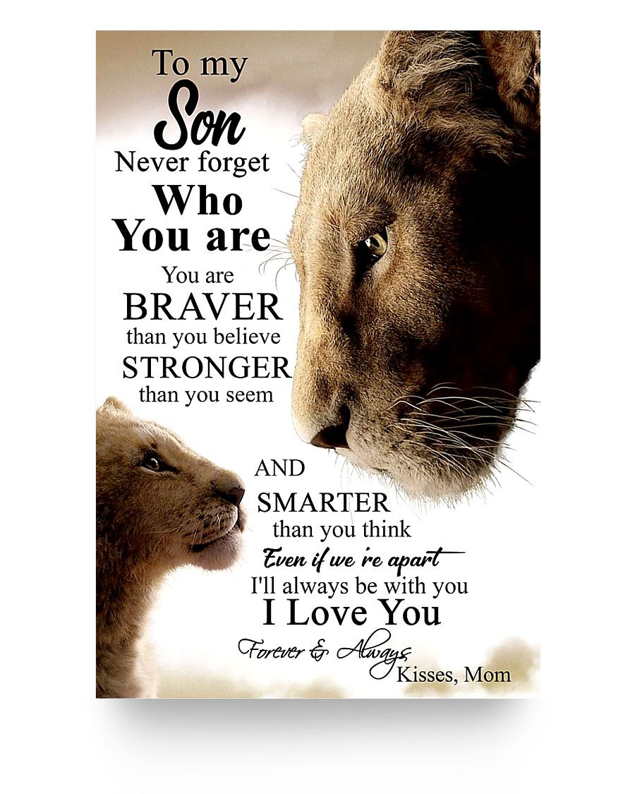Meaningful Quote Mom to Son Vertical 24x36 Poster