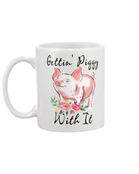 Thumbnail for Customized Getting Piggy With It 15 Ounce Coffee Mug, Cute Pig Cup For Her, Funny Pig Coffee Mug, Gift Idea For Her, Pig Lover Coffee Mug For Her Ceramic Gift Coffee Mug On Birthday, Christmas