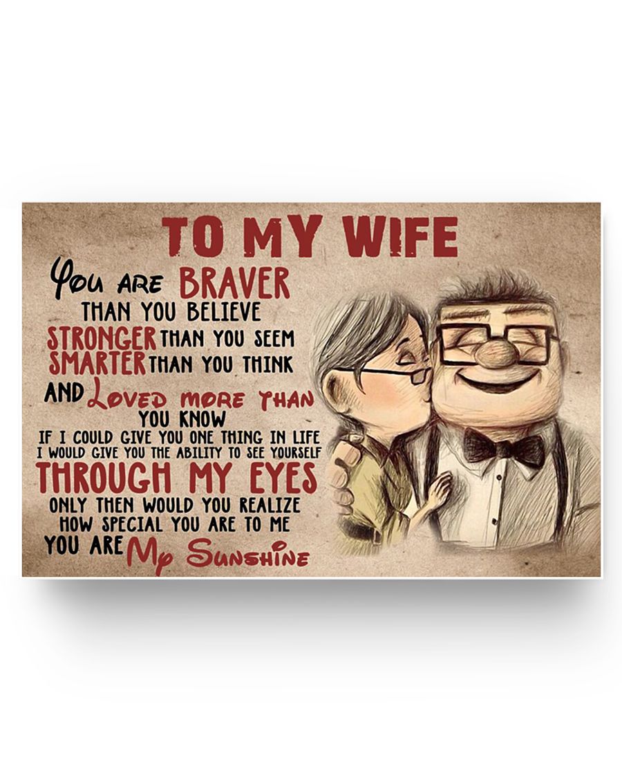 To My Wife, You are My Sunshine 17x11 Poster