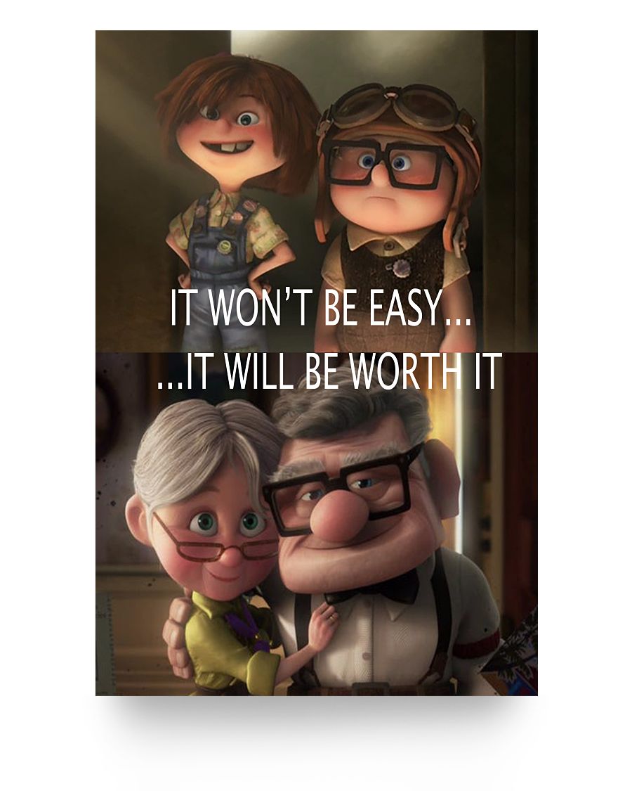 Molomon Carl Fredricksen and Ellie Posters UP to My Wife Awesome Gifts Decor Bedroom, Living Room 24x36 Print 16x24 Poster