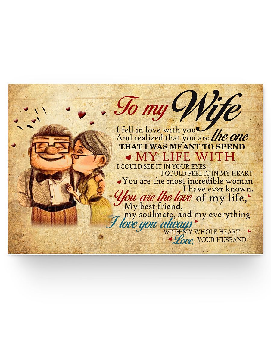 Carl and Ellie, to My Wife, I Love You with My Whole Heart, Unframed Paper Posters Family Friend Gift Unisex, Awesome Birthday Perfect Happy Birthday Gift Decor Bedroom & Living