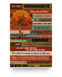 Thumbnail for iWow Poster Gifts to My Granddaughter Never Forget That I Love You with Love and Kisses Grandma Family Friend Gift Unisex, Wedding, Anniversary, Awesome Birthday Perfect Happy Birthday Decor Bedroom 11x17
