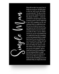 Thumbnail for Simple Man Song Lyrics Posters Meaning Gifts Birthday Gifts Decor Bedroom, Living Room 24x36 Print