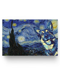 Thumbnail for Molomon Inspirational Starry Night with German Shepherd Dog Style Vicent Van Gogh Poster Family Friend, Awesome Birthday Gift Decor Bedroom, Living Room Art 17x11 Poster New