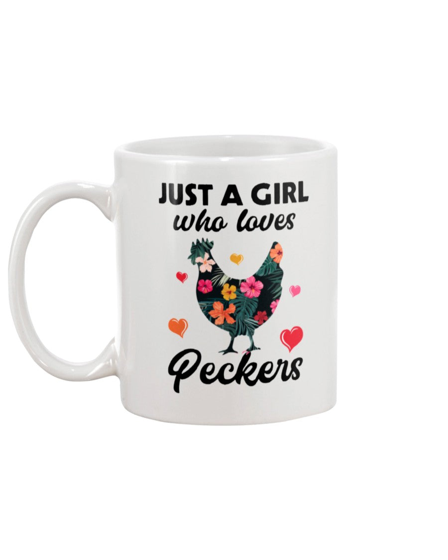 Personalized Mugs Just a Girl Who Loves Peckers Ceramic Coffee Mug - Beer Stein - Water Bottle - Color Changing Mug Ceramic cup white PERFECT LOVE