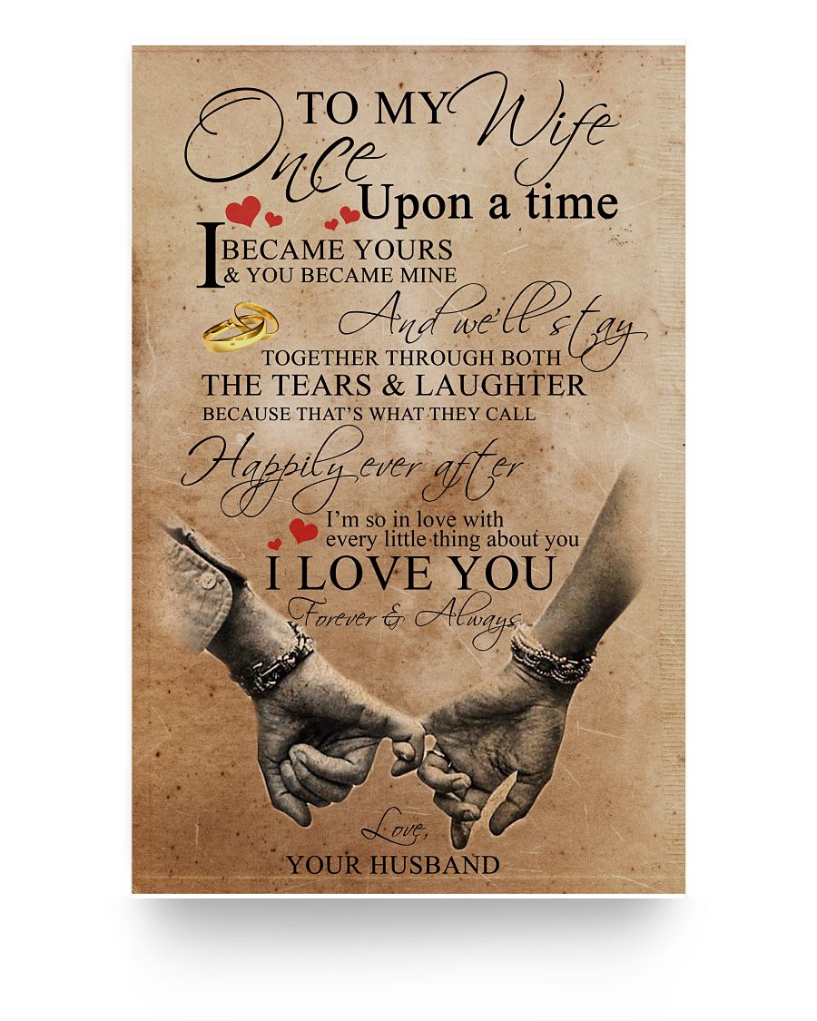 Customized to My Wife Vertical Posters Family Friend Gift Unisex, Awesome Birthday Perfect Happy Birthday Gift Decor Bedroom, Living Room Print