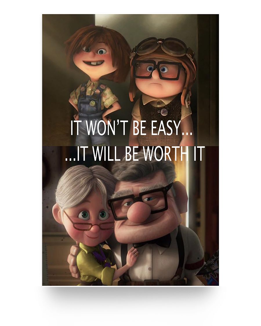 Molomon Carl Fredricksen and Ellie Posters UP to My Wife Awesome Gifts Decor Bedroom, Living Room 24x36 Print 11x17 Poster