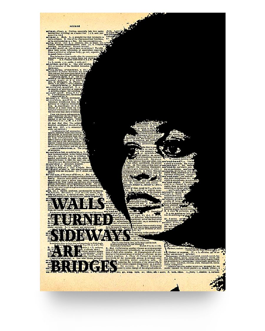 iWow Inspirational Angela Davis Walls Turned Sideways are Bridges Family Friend, Awesome Birthday Decor Bedroom, Living Room Art Print 16x24 Poster