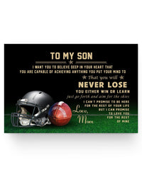 Thumbnail for Inspirational Football Poster - Mom to Son - Never Lose Posters Family Friend Gift Unisex, Awesome Birthday Perfect Happy Birthday Gift Decor Bedroom, Living Room Print