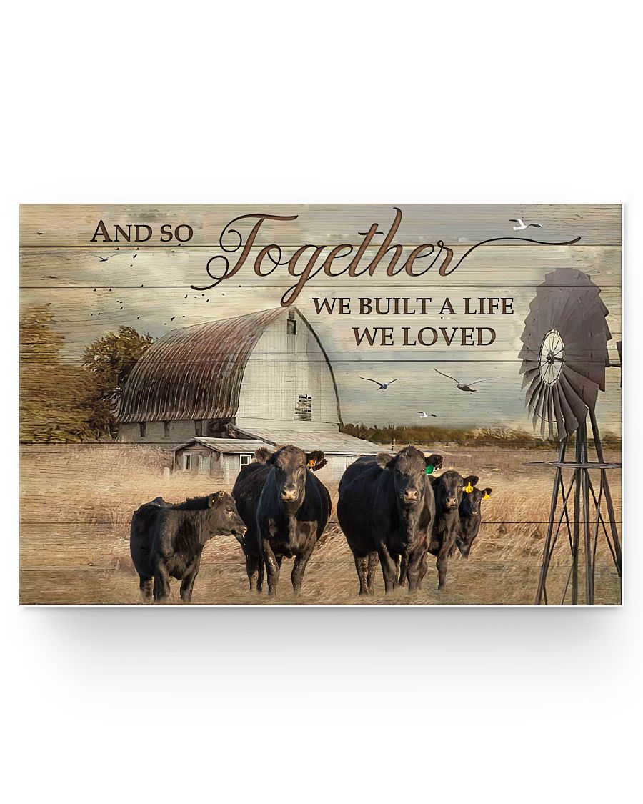 Molomon Inspirational and So Together We Built A Life We Loved Cows in The Farm Poster Family Friend, Awesome Birthday Gift Decor Bedroom, Living Room Art Print  24x16 Poster