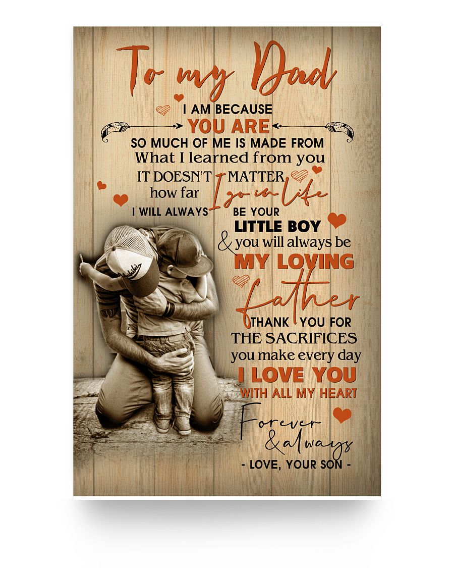 Personalized Son to Dad Vertical Poster Family Friend Gift Unisex, Awesome Birthday Perfect Happy Birthday Gift Decor Bedroom, Living Room Print11x17 Poster